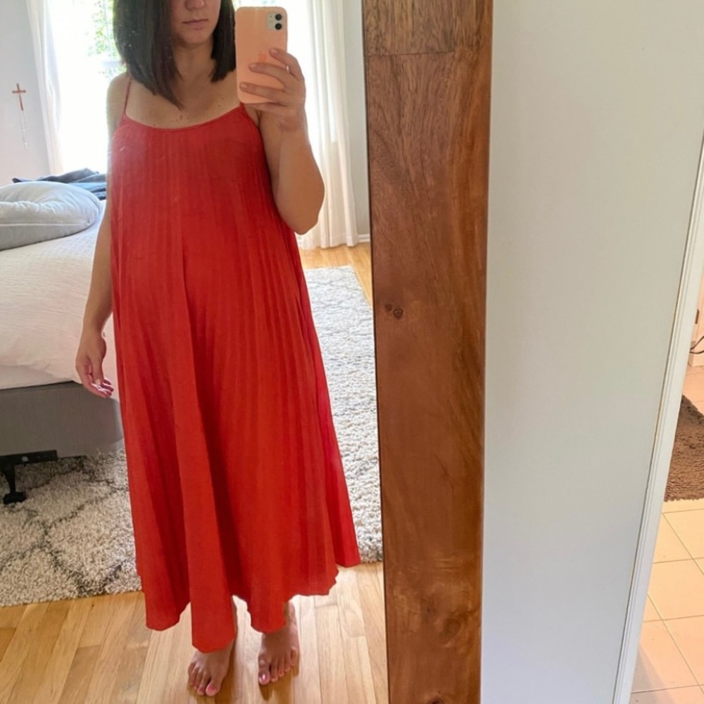 Vince Paprika Pleated Cami Dress